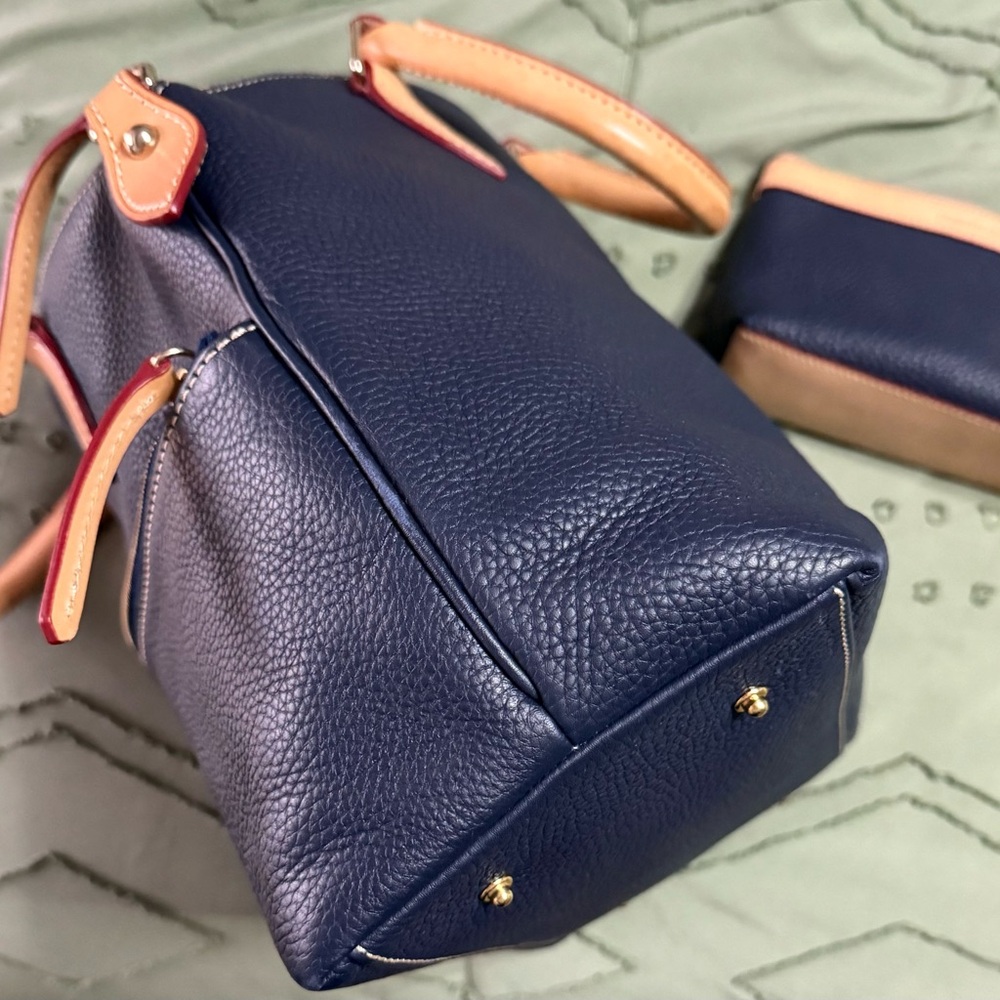 Dooney & Bourke Navy and Tan Satchel - Picture 12 of 14